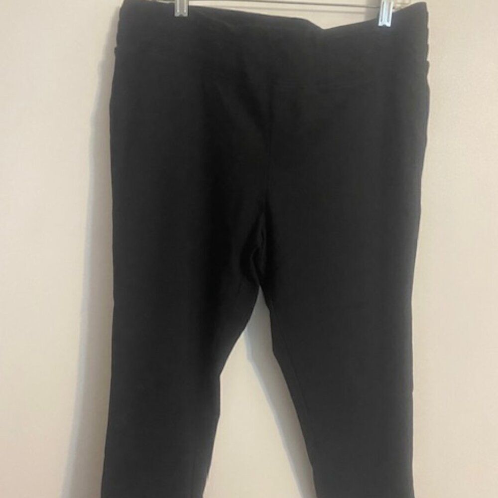 Versona Black high waist crop leggings, size XL